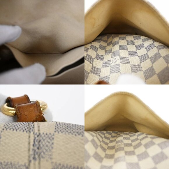 LOUIS VUITTON Logo Totally MM Shoulder Bag Damier Azur Leather WE - Picture 12 of 16